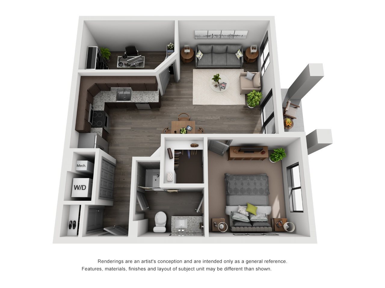 1A + Bonus Room Floor Plan 6